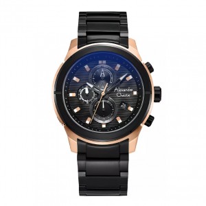 Alexandre Christie AC 6665 Rosegold Black Steel MCBBRBA